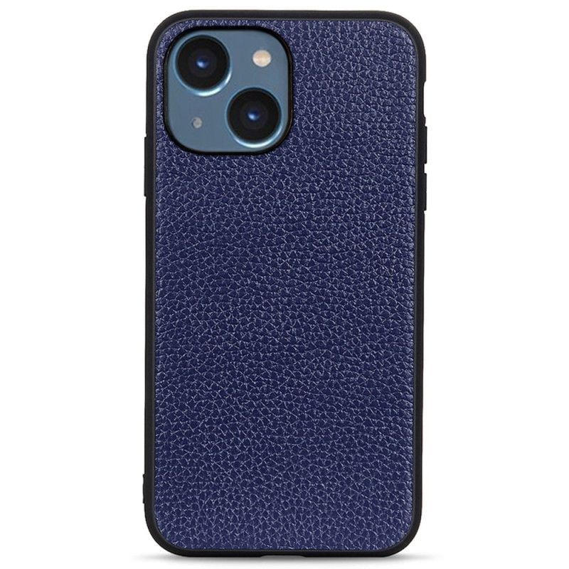Kryt Na iPhone 14 Plus Pravá Kůže Litchi