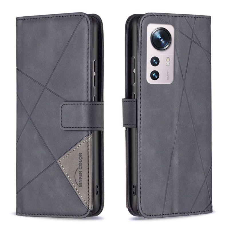 Flipové Pouzdro Na Xiaomi 12 / 12X Barevné Trojúhelníky Binfen