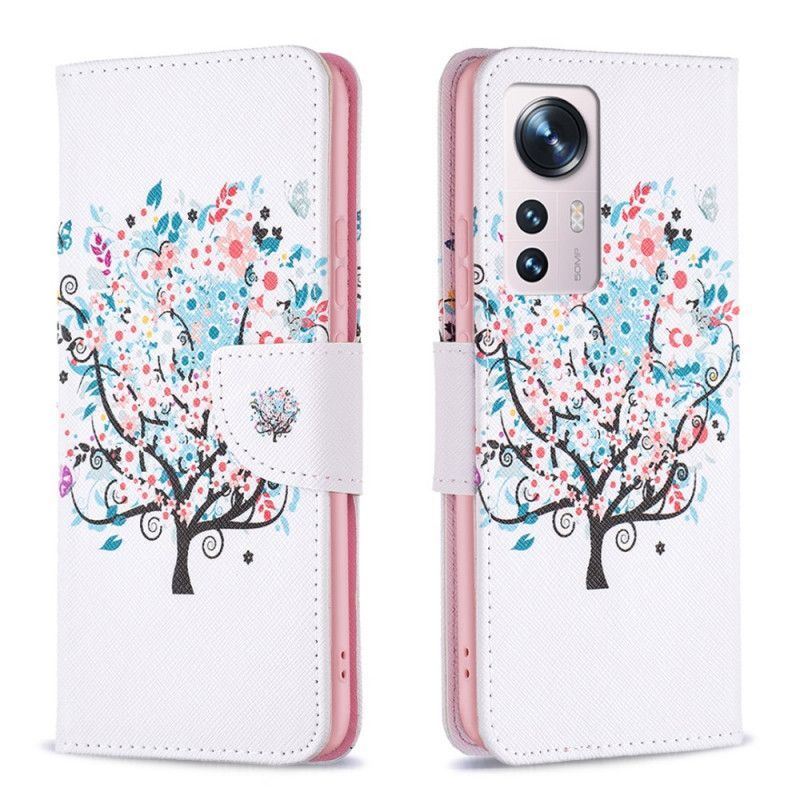 Flipové Pouzdro Na Xiaomi 12 / 12X Květovaný Strom