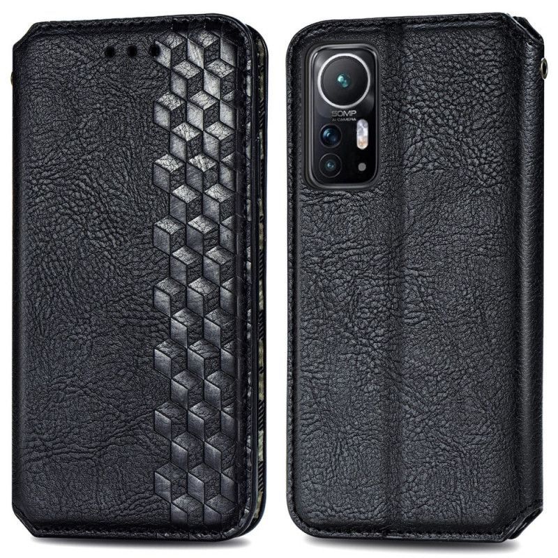 Kryty Na Mobil Na Xiaomi 12 / 12X Flipové Pouzdro Diamantová Textura