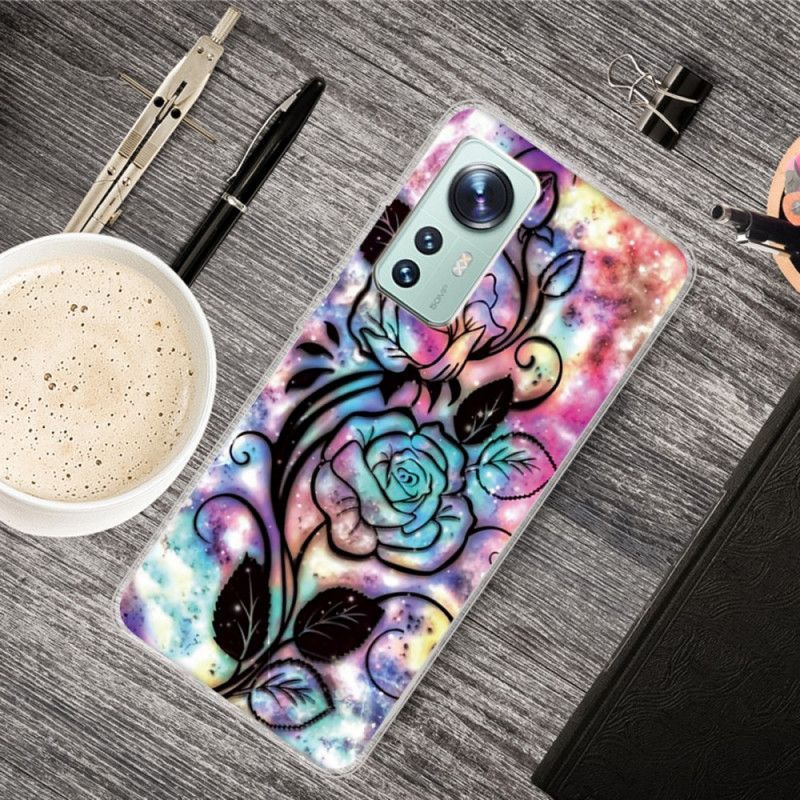 Kryty Na Mobil Na Xiaomi 12 / 12X Silikonová Květinová Grafika