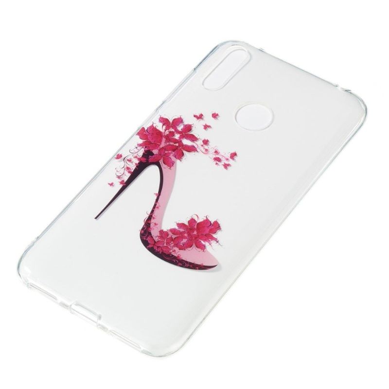 Kryt Na Huawei Y7 2019 Transparentní Květinový Podpatek