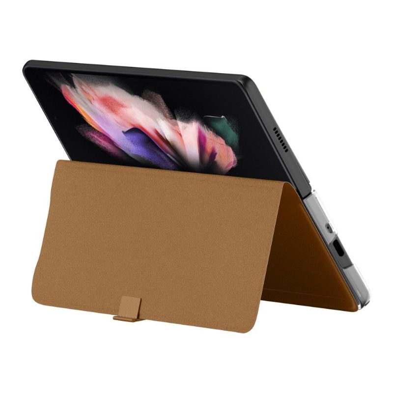 Flipové Pouzdro Na Samsung Galaxy Z Fold 3 5G Kožené Pouzdro Zelená