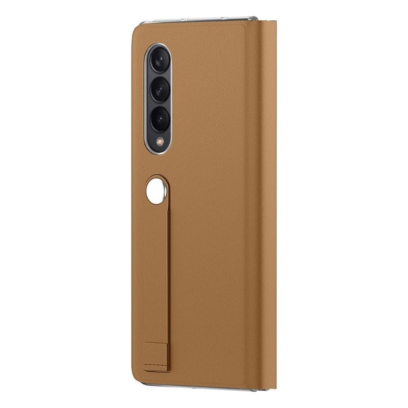 Flipové Pouzdro Na Samsung Galaxy Z Fold 3 5G Kožené Pouzdro Zelená