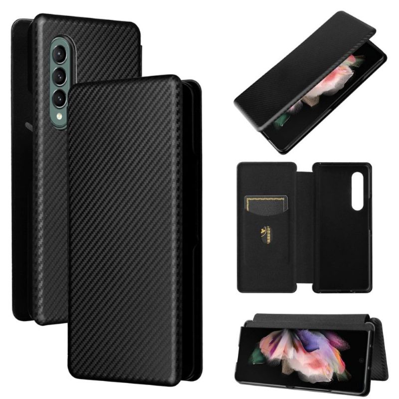 Flipové Pouzdro Na Samsung Galaxy Z Fold 3 5G Koženka Z Uhlíkových Vláken