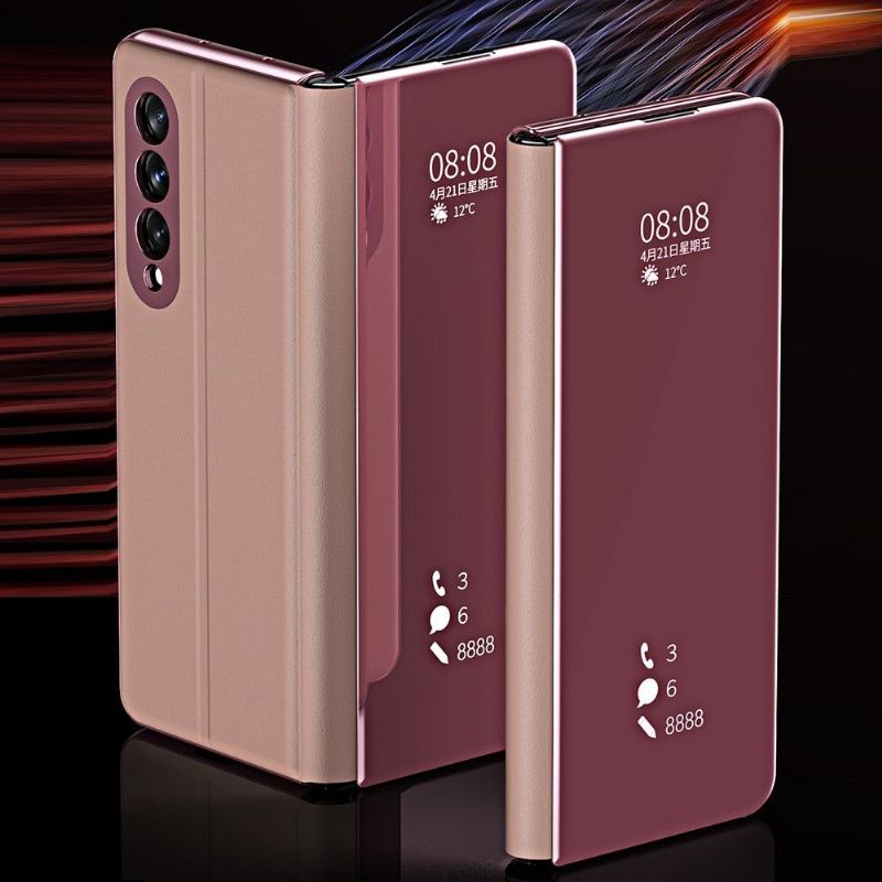 Kryt Na Samsung Galaxy Z Fold 3 5G Flipové Pouzdro Zrcadlový Efekt