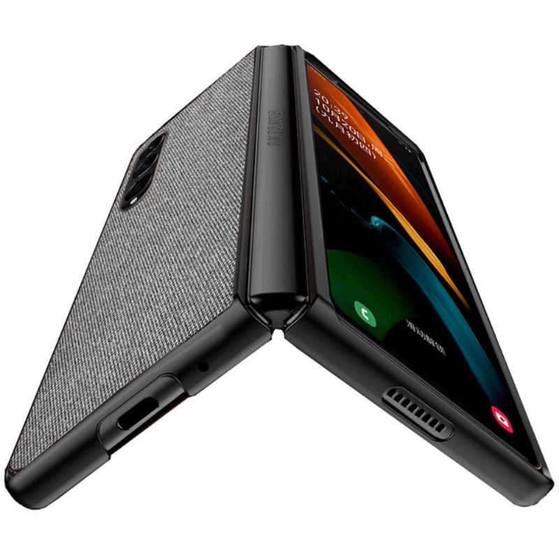 Kryt Na Samsung Galaxy Z Fold 3 5G Kožený Efekt Ve Stylu Látky