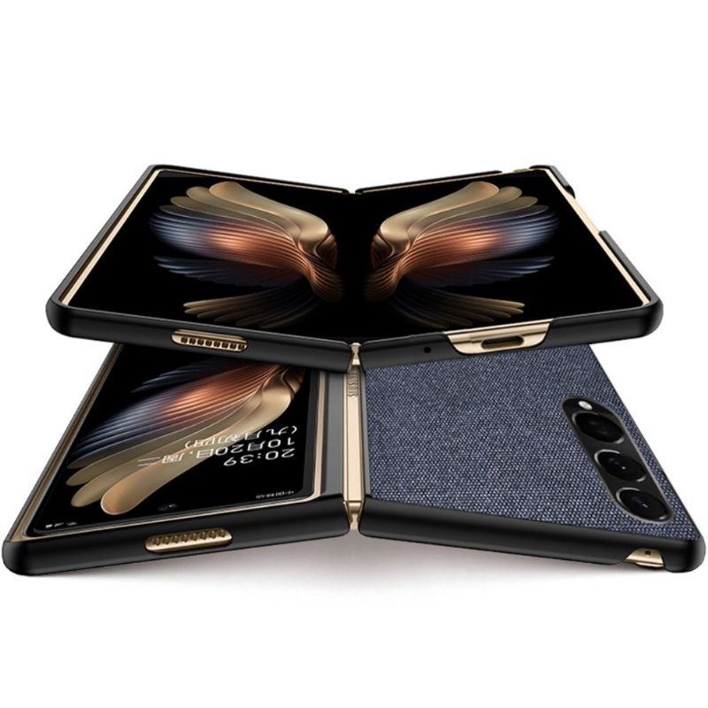 Kryt Na Samsung Galaxy Z Fold 3 5G Kožený Efekt Ve Stylu Látky