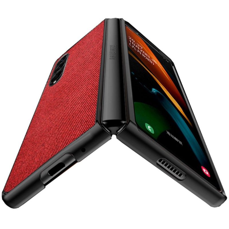Kryt Na Samsung Galaxy Z Fold 3 5G Kožený Efekt Ve Stylu Látky