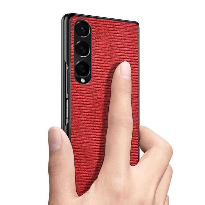 Kryt Na Samsung Galaxy Z Fold 3 5G Kožený Efekt Ve Stylu Látky