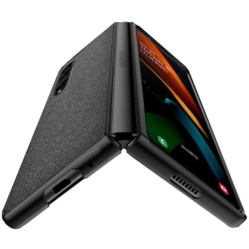Kryt Na Samsung Galaxy Z Fold 3 5G Kožený Efekt Ve Stylu Látky