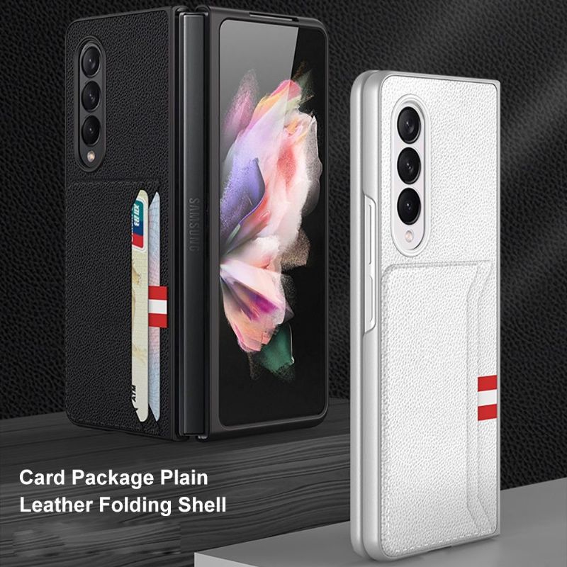 Kryt Na Samsung Galaxy Z Fold 3 5G Stylový Kožený Držák Na Karty