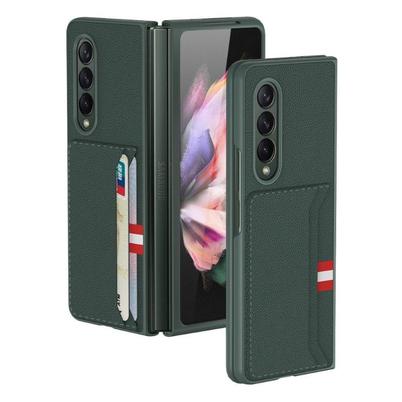 Kryt Na Samsung Galaxy Z Fold 3 5G Stylový Kožený Držák Na Karty