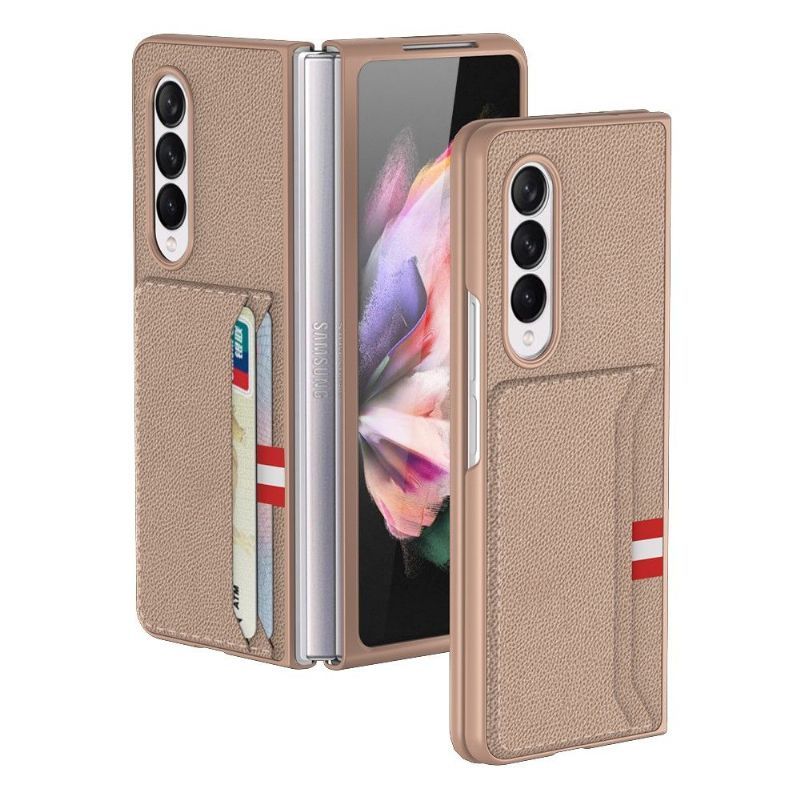 Kryt Na Samsung Galaxy Z Fold 3 5G Stylový Kožený Držák Na Karty