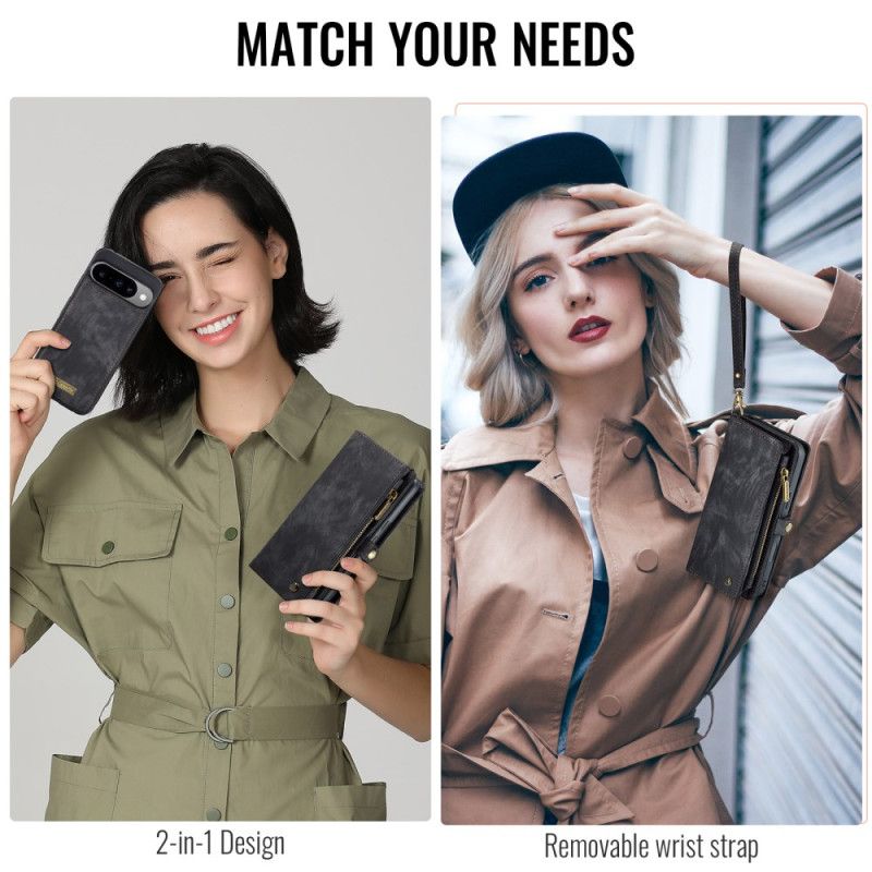 Kožený Kryt Google Pixel 10 / 10 Pro Odnímatelné Pouzdro A Poutko Na Zápěstí