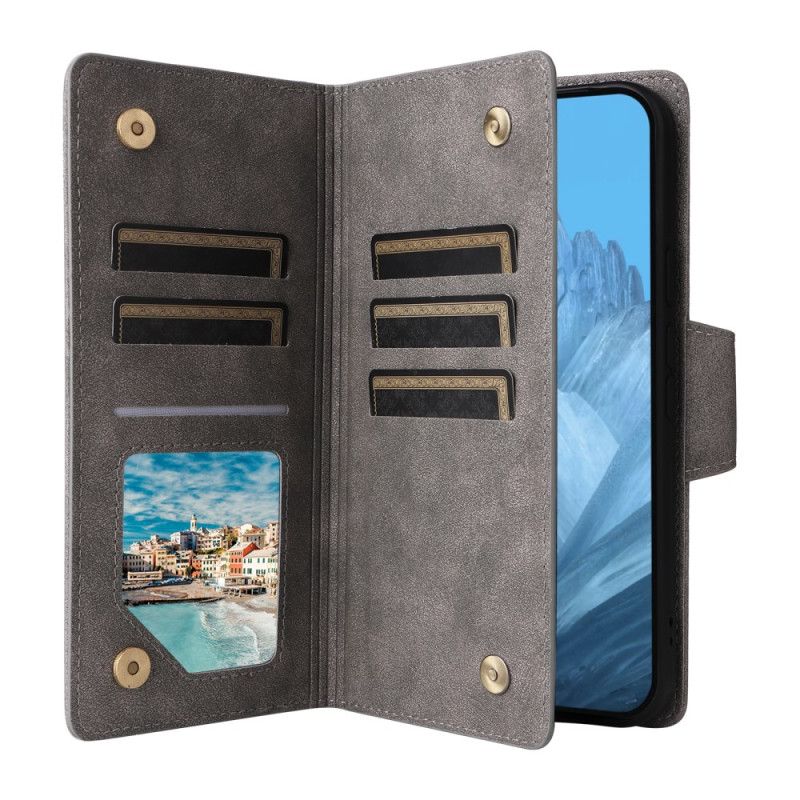 Kožený Kryt Google Pixel 10 / 10 Pro Peněženka S Efektem Semiše