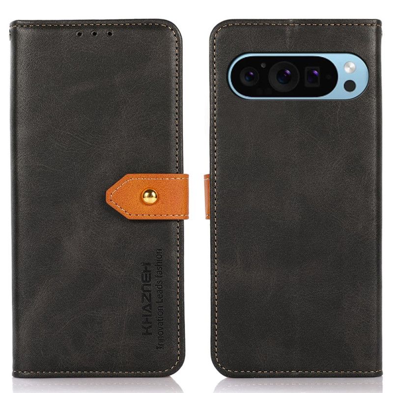 Kožený Kryt Google Pixel 10 / 10 Pro Zlatá Spona Khazneh