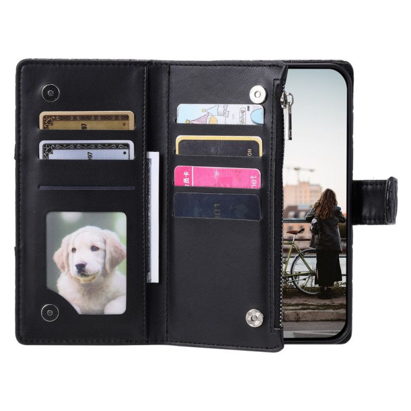 Kožený Kryt Na Google Pixel 10 / 10 Pro Prošívaná S Kapsou Na Zip