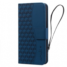 Kožený Kryt Na Google Pixel 10 / 10 Pro Úsměv A Vzor S Diamanty