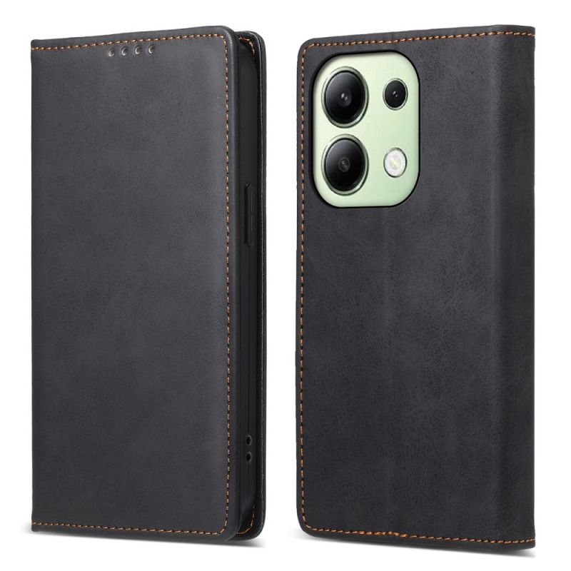 Kožené Pouzdro Folio Na Xiaomi Redmi Note 13 4g Klasický Kožený Efekt