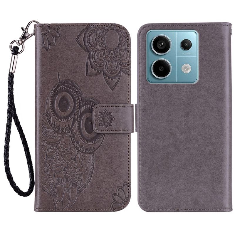 Kožený Kryt Na Xiaomi Redmi Note 13 4g Vzor Sovy S Páskem