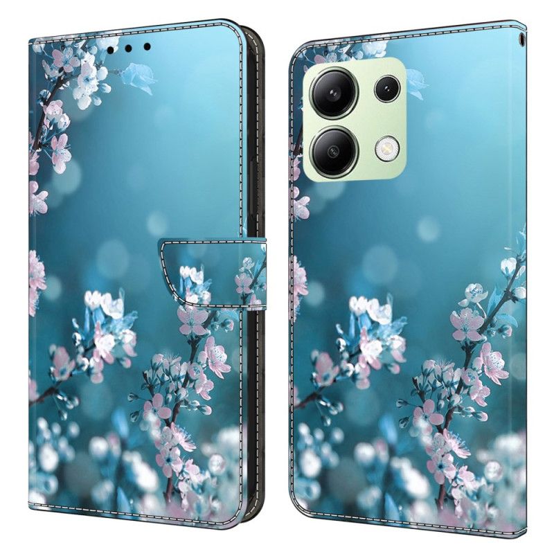Kožený Kryt Na Xiaomi Redmi Note 13 4g Švestkové Květy