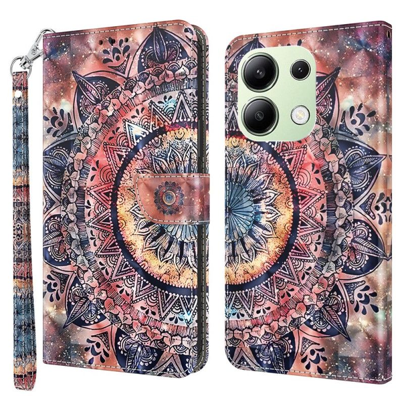 Kožený Kryt Xiaomi Redmi Note 13 4g Barevná Mandala S Popruhem