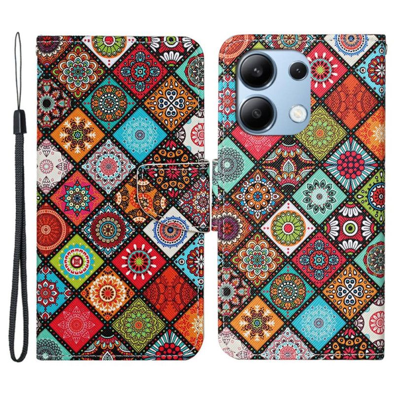Kožený Kryt Xiaomi Redmi Note 13 4g Etnický Styl S Popruhem