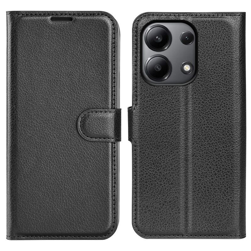 Kožený Kryt Xiaomi Redmi Note 13 4g Klasická Umělá Kůže Litchi