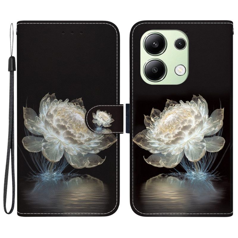 Kožený Kryt Xiaomi Redmi Note 13 4g Křišťálová Pivoňka S Řemínkem