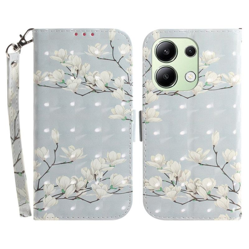 Kožený Kryt Xiaomi Redmi Note 13 4g Pruhované Magnólie