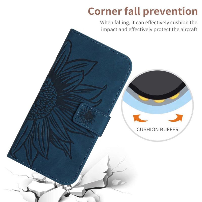 Kožený Kryt Xiaomi Redmi Note 13 4g Slunečnice S Popruhem Přes Rameno