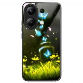 Kryt Na Xiaomi Redmi Note 13 4g Láhev Butterfly Z Tvrzeného Skla