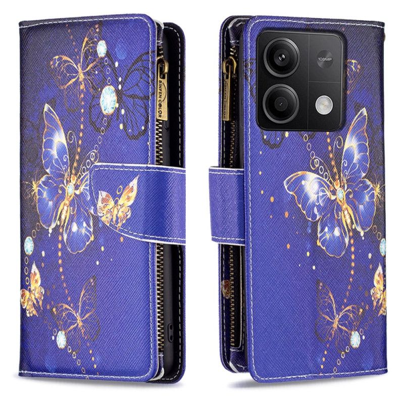 Peněženková Pouzdra Xiaomi Redmi Note 13 4g Kryty Na Mobil Peněženka Purple Butterflies