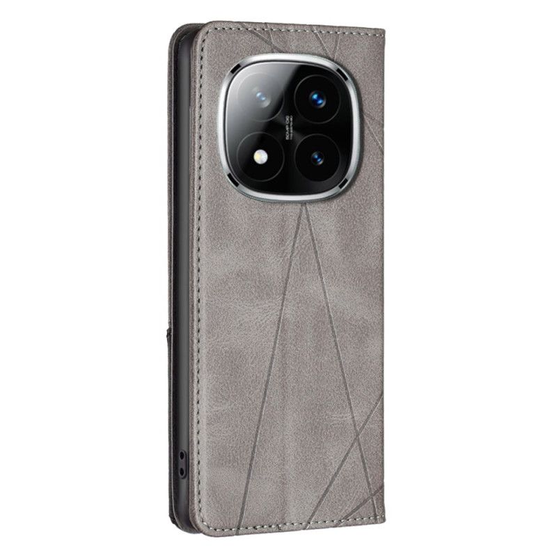 Kožené Pouzdro Folio Xiaomi Redmi Note 14 Pro 5g Geometrický Vzor