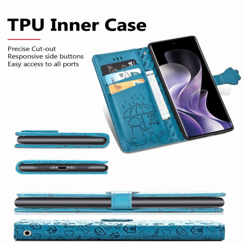 Kožený Kryt Na Xiaomi Redmi Note 14 Pro 5g Animovaná Zvířata