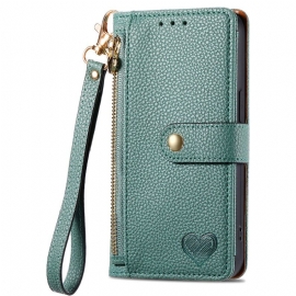 Kožený Kryt Na Xiaomi Redmi Note 14 Pro 5g Vzor Srdce S Rfid Blokováním