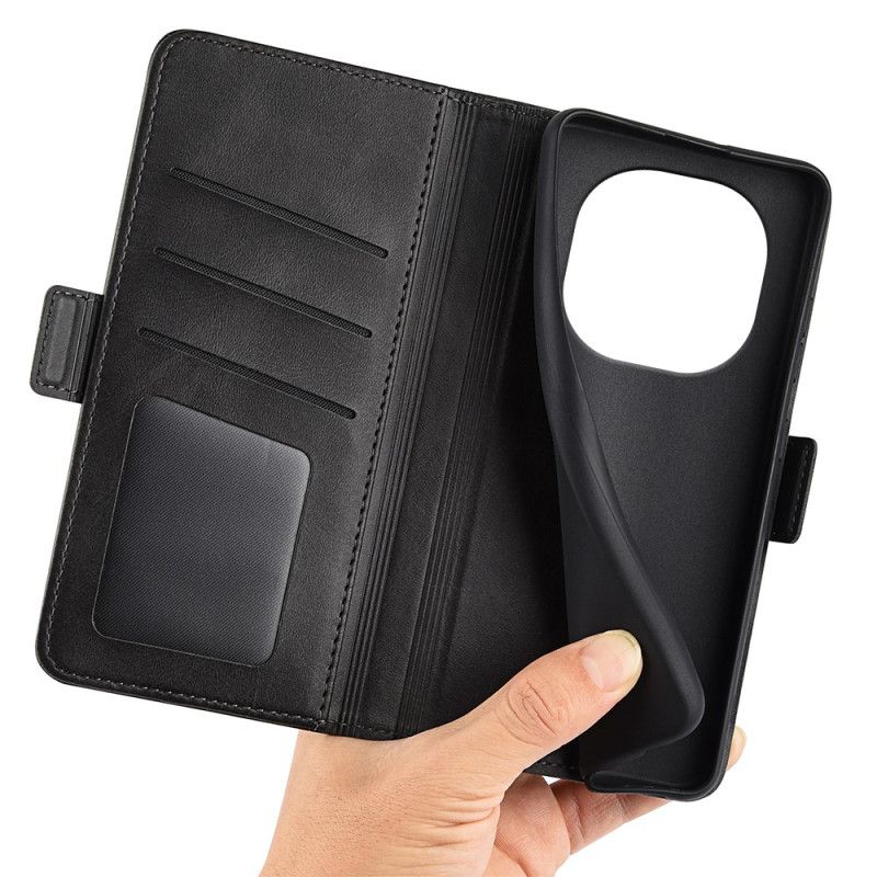 Kožený Kryt Xiaomi Redmi Note 14 Pro 5g Dvojitá Spona