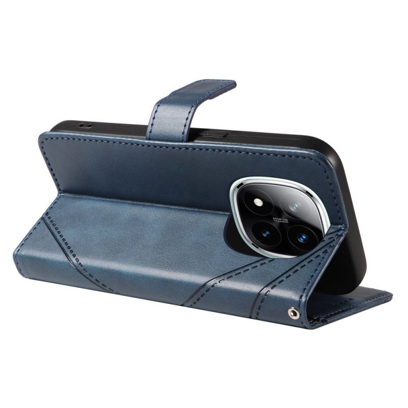 Kožený Kryt Xiaomi Redmi Note 14 Pro 5g Dvoubarevné Linie Popruhu