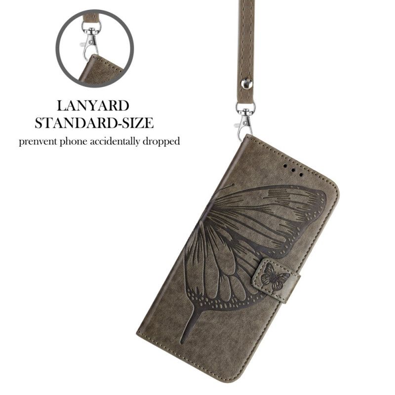 Kožený Kryt Xiaomi Redmi Note 14 Pro 5g Grafický Motýl