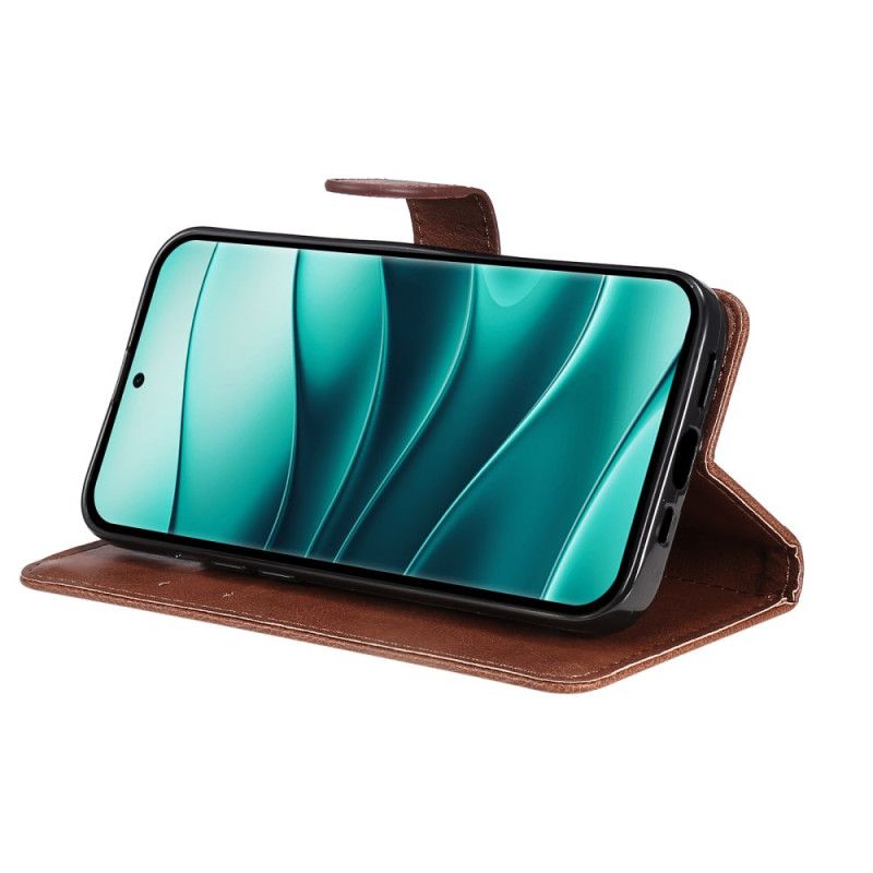 Kožený Kryt Xiaomi Redmi Note 14 Pro 5g Jednobarevná Umělá Kůže