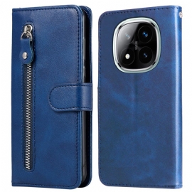 Kožený Kryt Xiaomi Redmi Note 14 Pro 5g Kapsa Na Zip