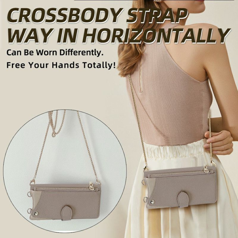 Kožený Kryt Xiaomi Redmi Note 14 Pro 5g Peněženka S Řetízkem