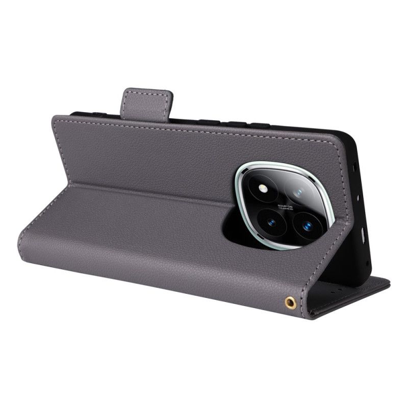 Kožený Kryt Xiaomi Redmi Note 14 Pro 5g Texturovaný Povrch Řemínku