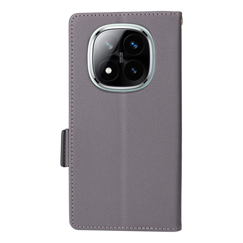 Kožený Kryt Xiaomi Redmi Note 14 Pro 5g Texturovaný Povrch Řemínku