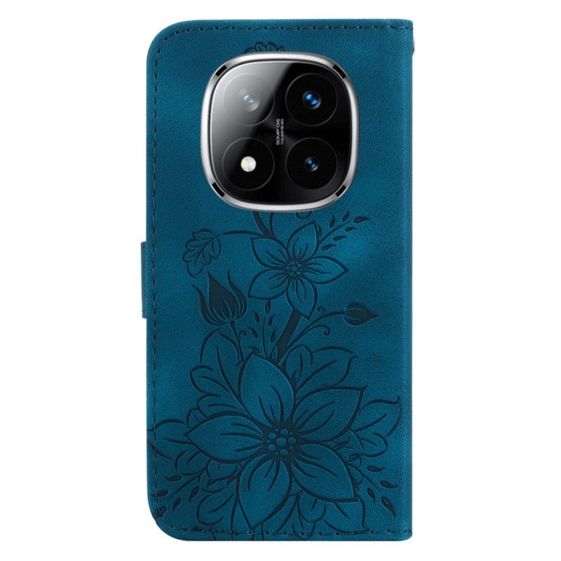 Kožený Kryt Xiaomi Redmi Note 14 Pro 5g Vzor Lilie