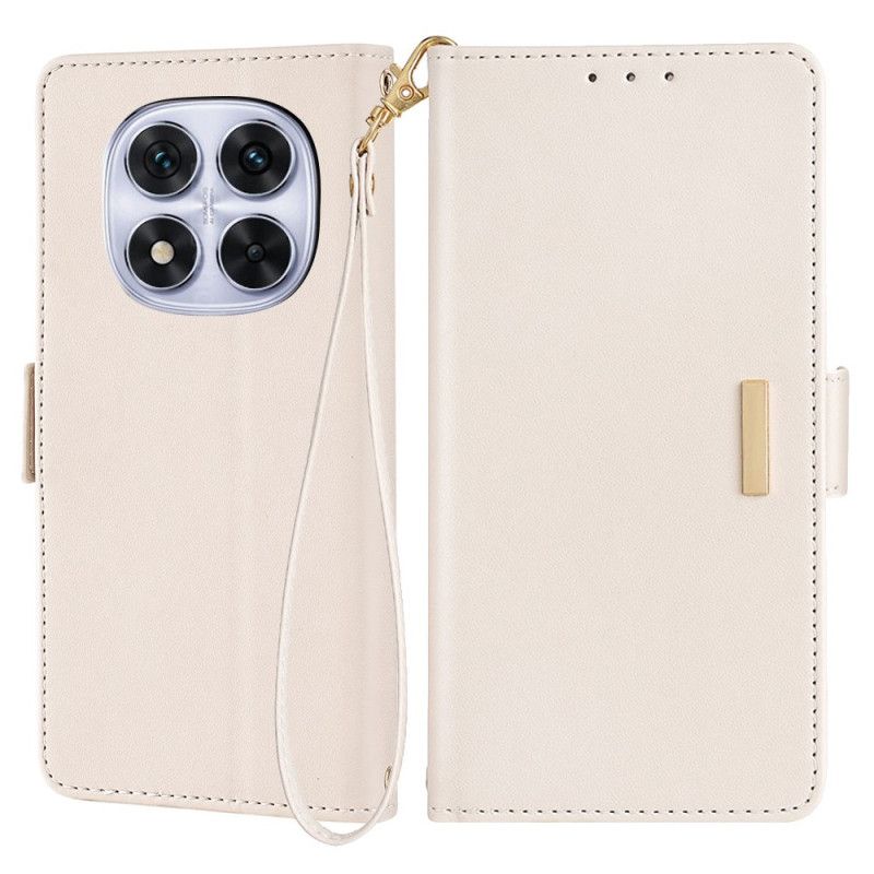 Kožený Kryt Xiaomi Redmi Note 14 Pro 5g Zlatá Spona