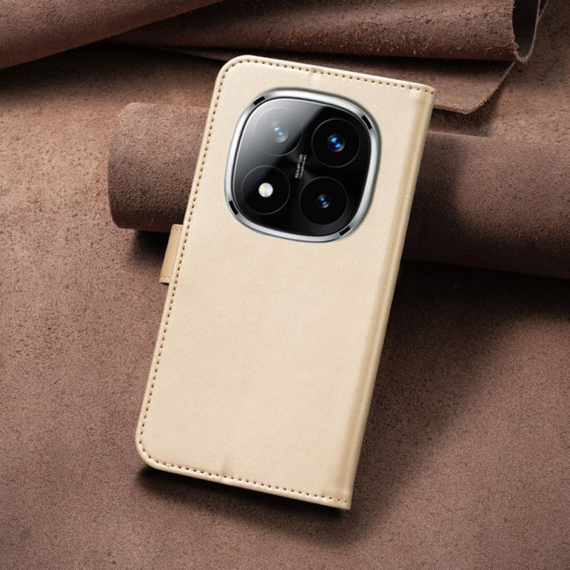 Kožený Kryt Xiaomi Redmi Note 14 Pro 5g Čtyřlístky