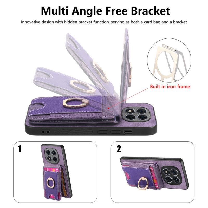 Kryt Xiaomi Redmi Note 14 Pro 5g Magnetický Držák Karet S Vertikální Klopou