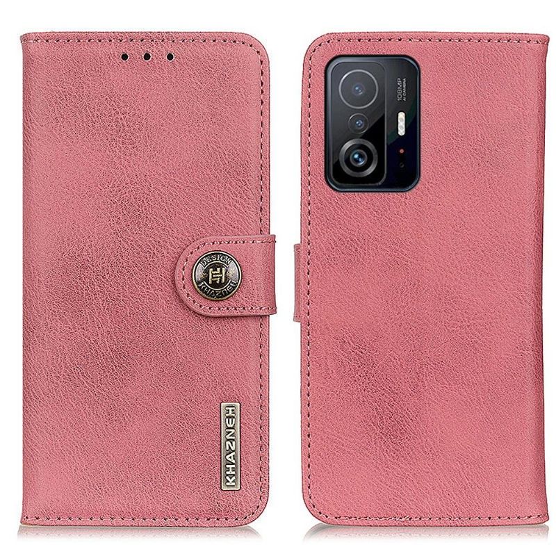Flipové Pouzdro Na Xiaomi 11T / 11T Pro Držák Karet S Koženými Efekty Khazneh